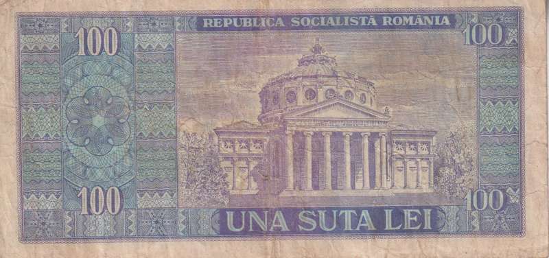 ROMANIA 100 LEI 1966 P97  F (USED)