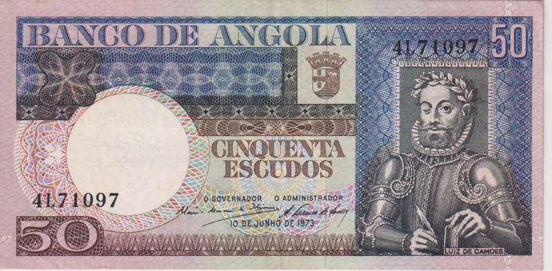 ANGOLA 50 ESCUDOS 1973 P15  XF