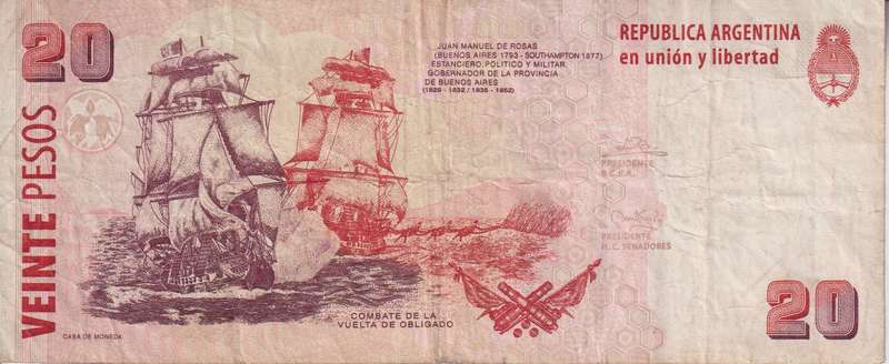 ARGENTINA 20 PESOS 2003-2004 P355a.2 VF
