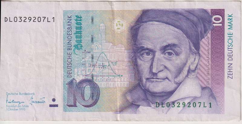 GERMANY 10 MARK 1993 P38c VF