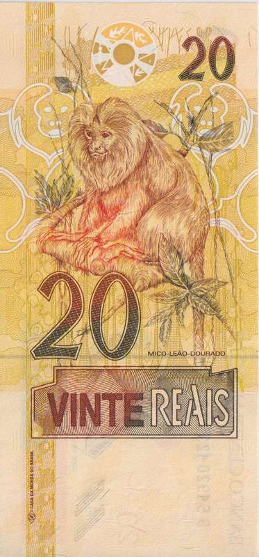 BRAZIL 20 REAIS 2007 P250  A-UNC