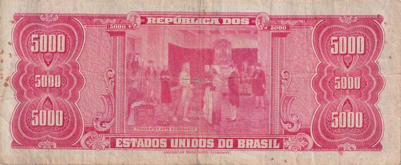 BRAZIL 5000 CRUZEIROS 1964  P174  VF