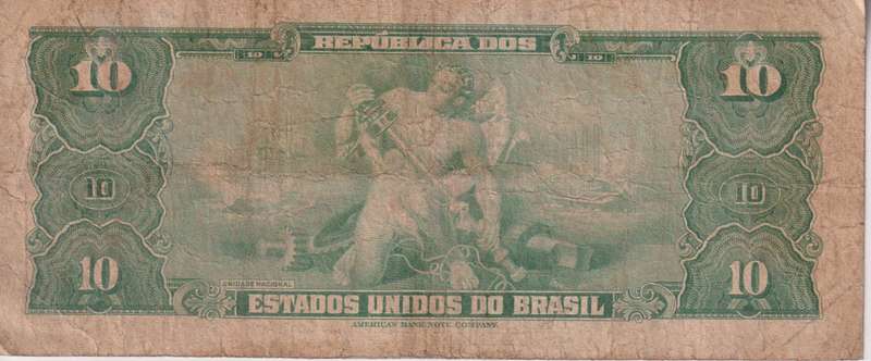 BRAZIL 10 CRUZEIROS 1961  P167  F