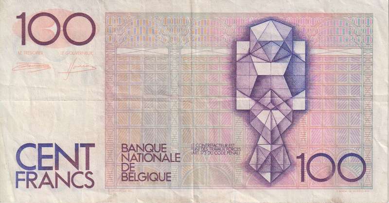 BELGIUM 100 FRANCS 1978-79 P140a  VF