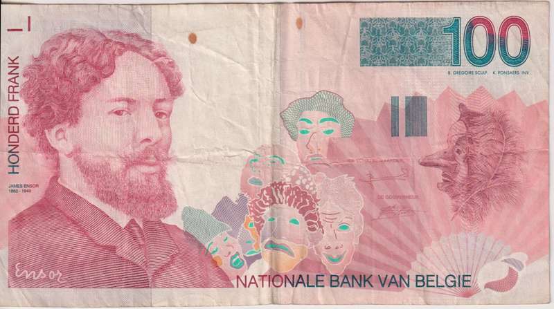 BELGIUM 100 FRANCS 1995 P147  VF
