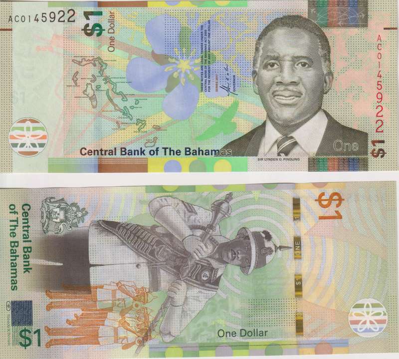 Bahamas 1 Dollar 2017,  P-71A UNC