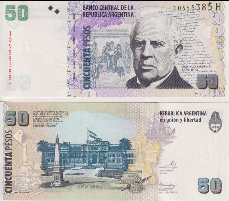 Argentina 50 Pesos 2014, P-356, H Series UNC