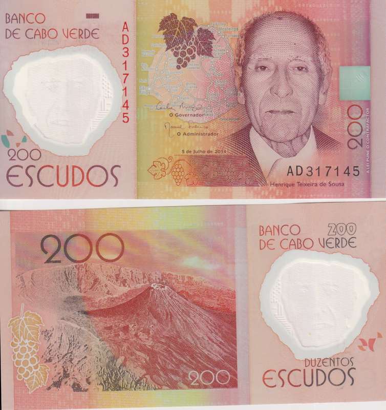 Cape Verde 200 Escudos 2014  Polymer, P-71 UNC