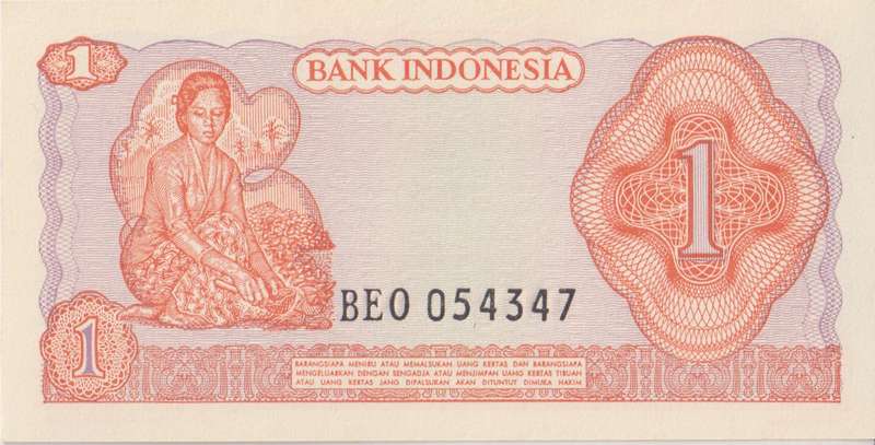 Indonesia 1 Rupiah 1968 P-102, Sudirman UNC