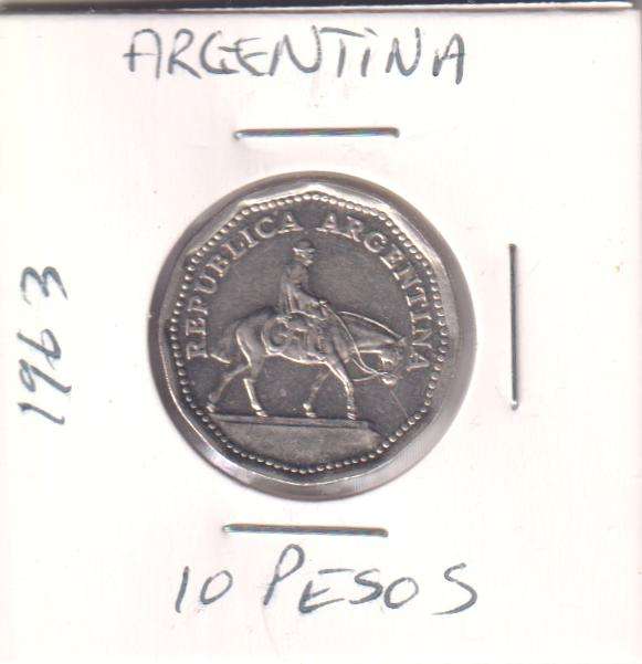 ARGENTINA 10 PESOS 1963 IN COIN FLIP