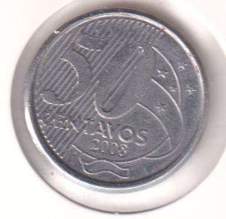 BRAZIL 50 CENTAVOS 2008 IN COIN FLIP
