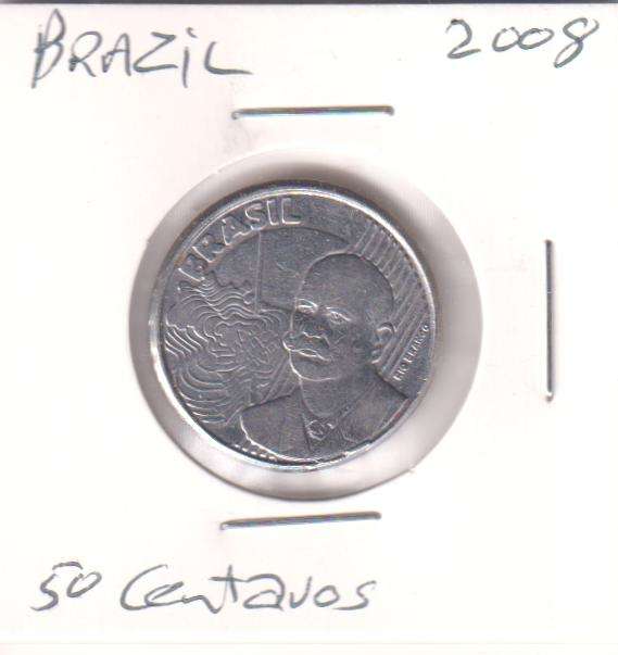 BRAZIL 50 CENTAVOS 2008 IN COIN FLIP