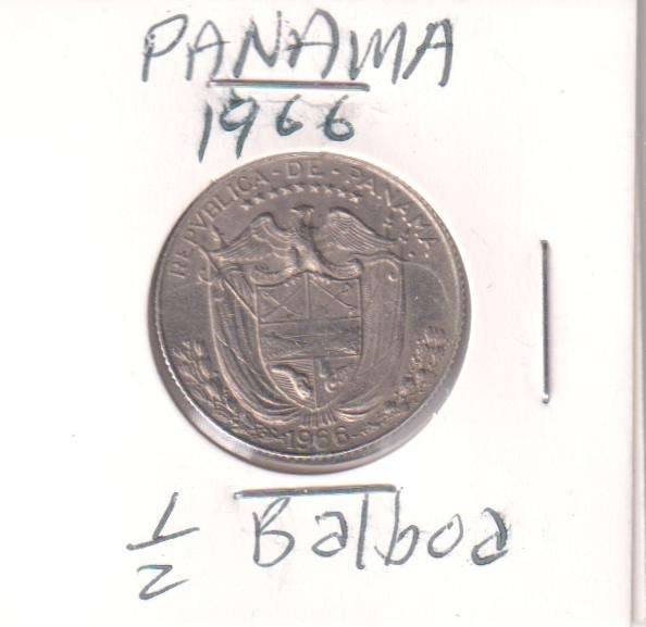 PANAMA ½ BALBOA 1966 IN COIN FLIP