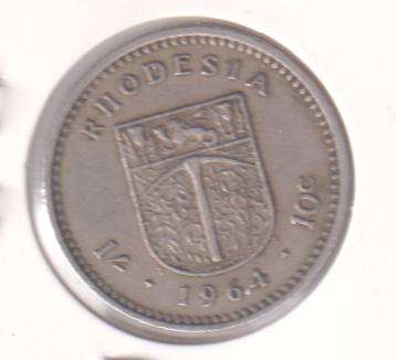 RHODESIA 10 CENTS 1964 IN COIN FLIP