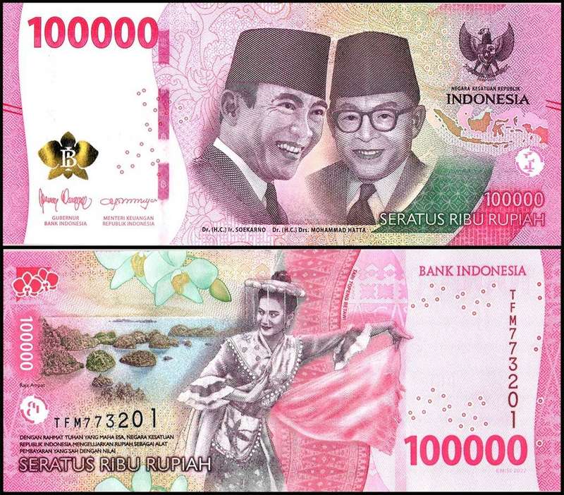 Indonesia 100,000 Rupiah  (2022-2023), P-168, UNC