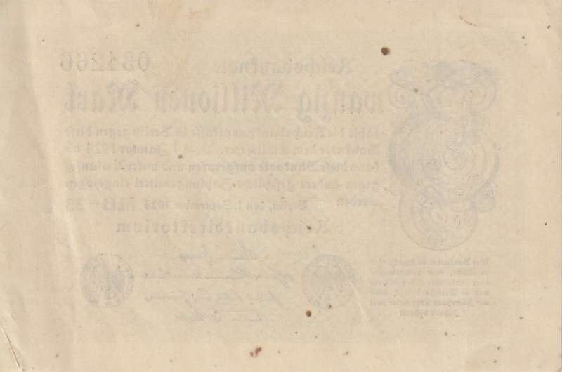 Germany 20 MILLION Mark 1923, P108 XF