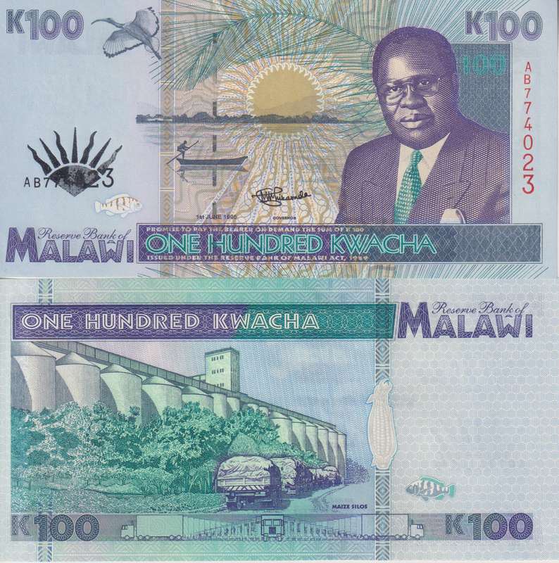 MALAWI 100 KWACHA 1995 P34 UNC