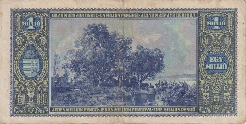 WW2 - HUNGARY 1 MILLION PENGO  1945  P122 VF