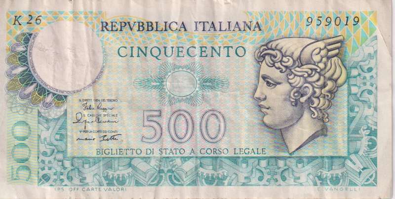 Italy 500 Lire 1979 P 94 VF