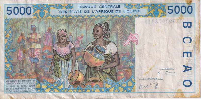 WEST AFRICAN STATES - MALI  5000 Francs  2002/3  P13D VF