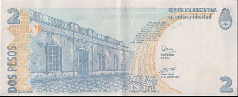Argentina, 2 Pesos 2002  P-352 VF