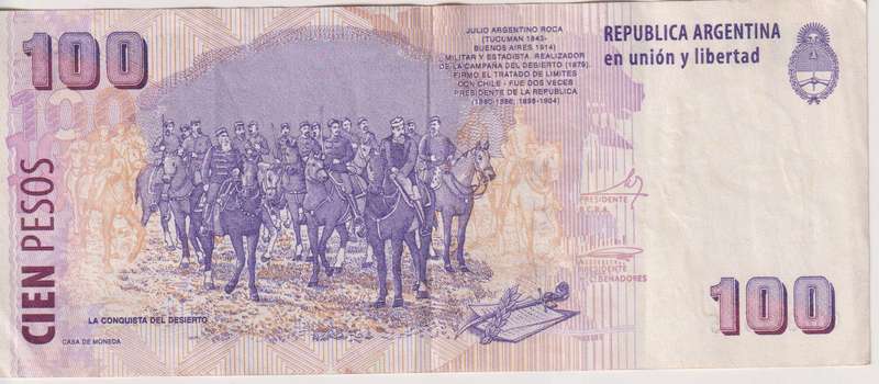 Argentina, 100 Pesos 2010-2011  P-357 VF
