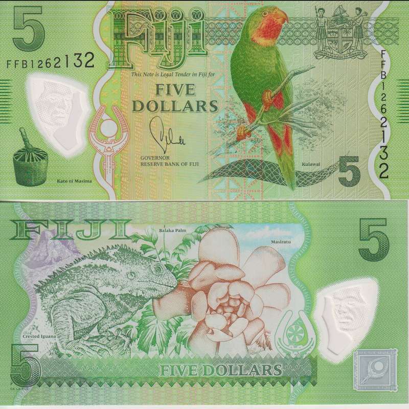 Fiji 5 Dollars 2013 ND, P-115a.1, UNC, Polymer