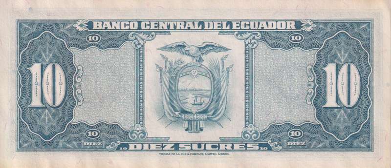 ECUADOR 10 SUCRES 1983 P114 UNC