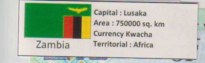 ZAMBIA 10 KWACHA 1980/88 P26 UNC with country information sticker