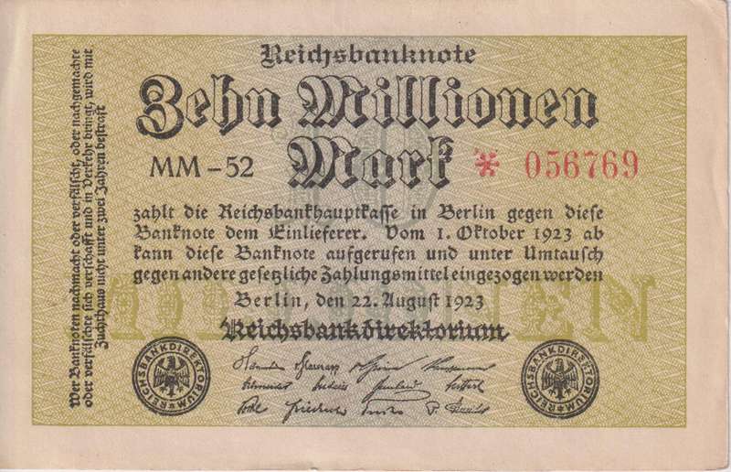 10 000 000 Mark (Reichsbanknote) 1923 P106 XF