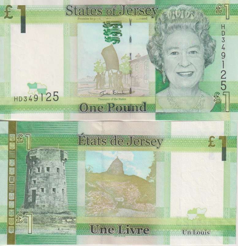 STATES OF JERSEY  1 Pound 2010-18 `IAN BLACK` P32a UNC