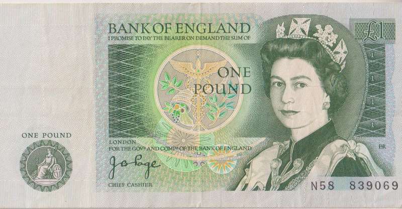 Bank of England Great Britain 1 Pound 1981-1984 `Page` P377a VF