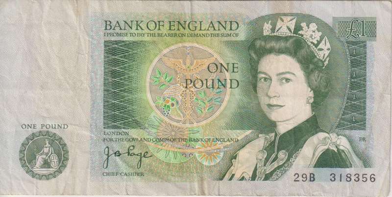Bank of England Great Britain 1 Pound 1981-1984 `Page` P377a VF