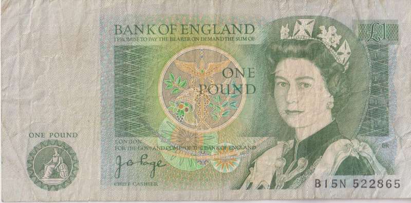 Bank of England Great Britain 1 Pound 1981-1984 `Page` P377a VF
