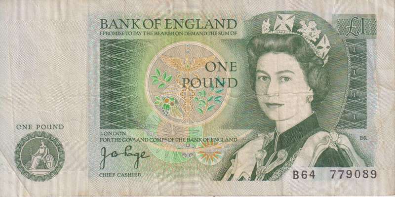 Bank of England Great Britain 1 Pound 1981-1984 `Page` P377a VF