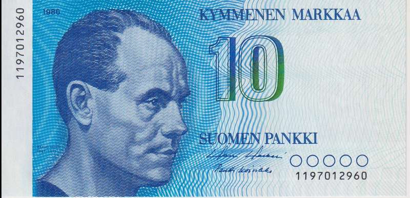 FINLAND 10 MARKKAA 1986  P113a UNC