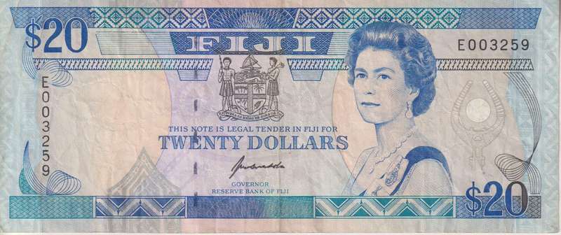 FIJI 20 DOLLARS  1992  P95 VF