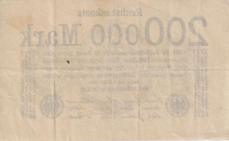 GERMANY/Reichsbanknote 200,000 MARK 1923 P100 VF
