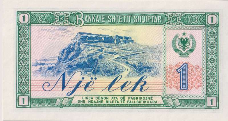 ALBANIA  1 LEKE 1976 P33 UNC