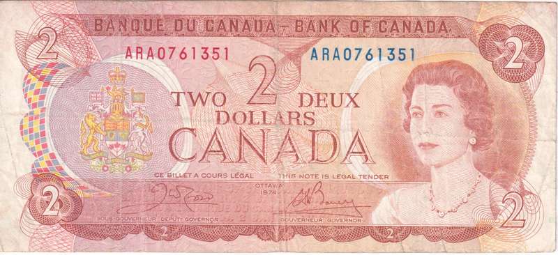 CANADA 2 DOLLARS 1974  P47b VF