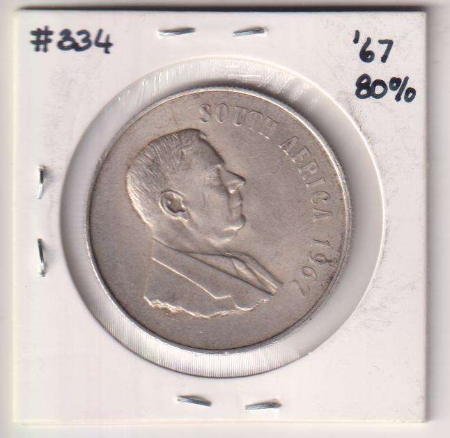 REPUBLIC OF SOUTH AFRICA - 1967 ONE RAND (ENGLISH) IN COIN FLIP - SILVER 0.800