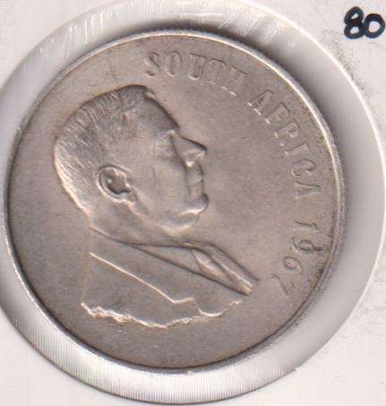 REPUBLIC OF SOUTH AFRICA - 1967 ONE RAND (ENGLISH) IN COIN FLIP - SILVER 0.800
