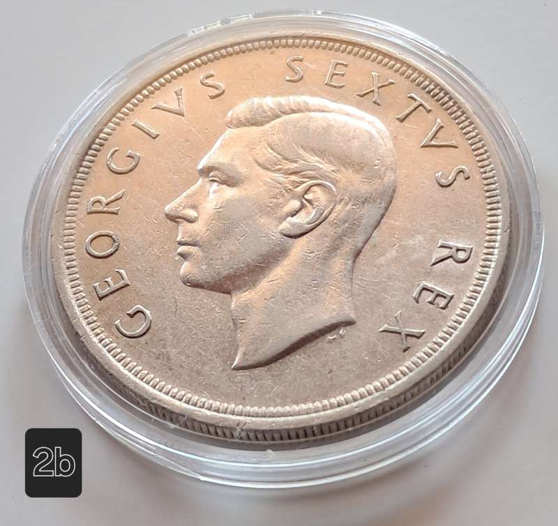 UNION OF SOUTH AFRICA - 1951 5 SHILLINGS - SILVER 0.500 - GEORGE VI - IN CAPSULE