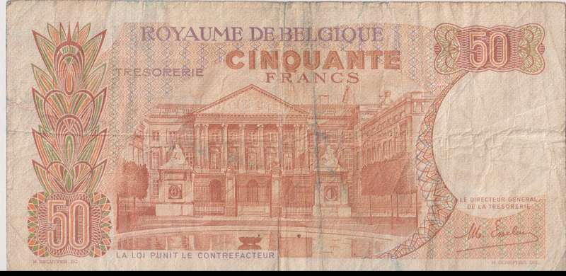 Belgium,  50 Francs - Baudouin I 1966 P139 VF