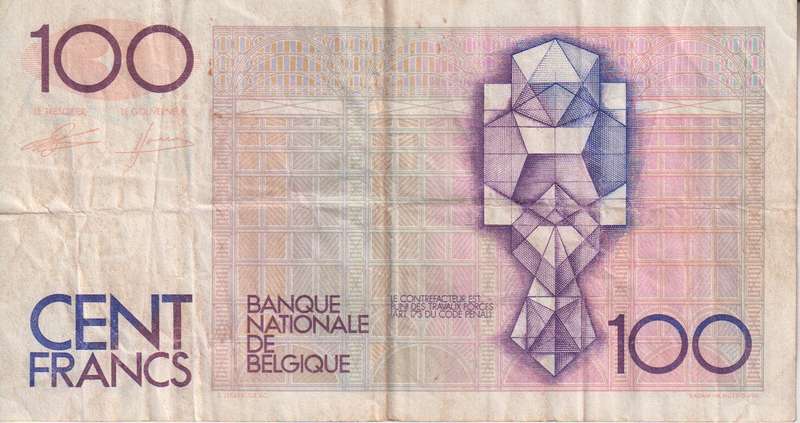 BELGIUM 100 FRANCS 1978-79 P140a  VF