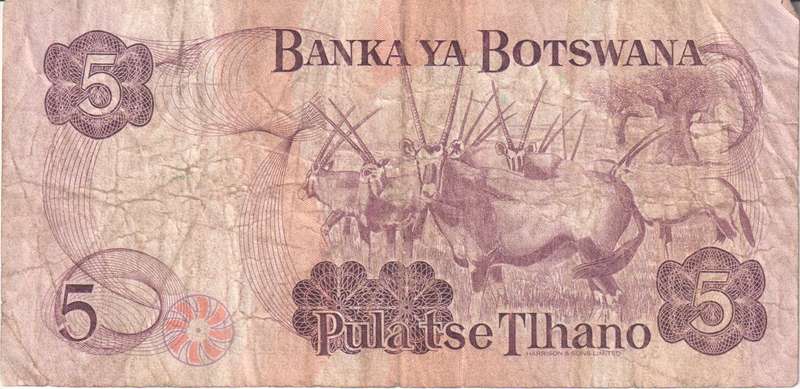 BOTSWANA - 5 PULA 1989-92  F