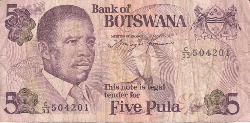 BOTSWANA - 5 PULA 1989-92  F