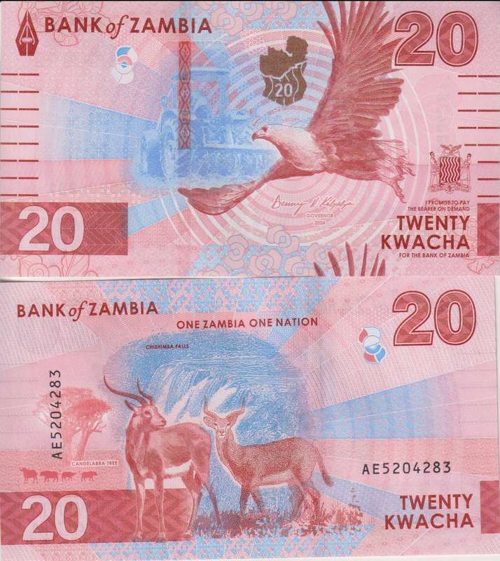 Zambia 20 Kwacha  2024, P-63, UNC