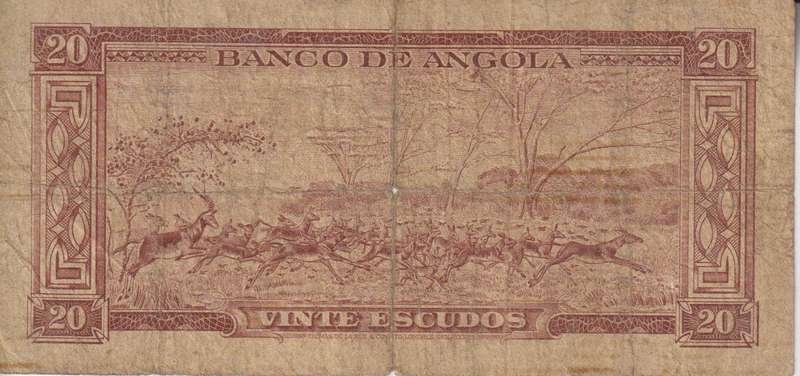ANGOLA 20 ESCUDOS 1956 P87  F