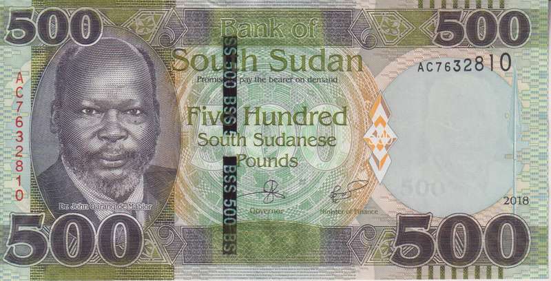 SOUTH SUDAN 500 POUNDS 2018 P44 UNC
